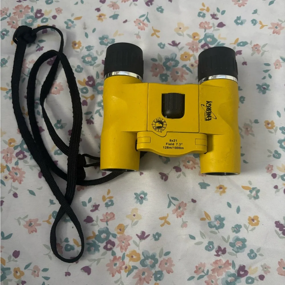 Yellow and Black Retro Binoculars with Compact Design
